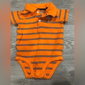 Child of Mine Bright Orange Striped Bodysuit
